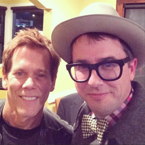 Professor Dumpster shares The Dumpster Project with Kevin Bacon during a SXSW event.